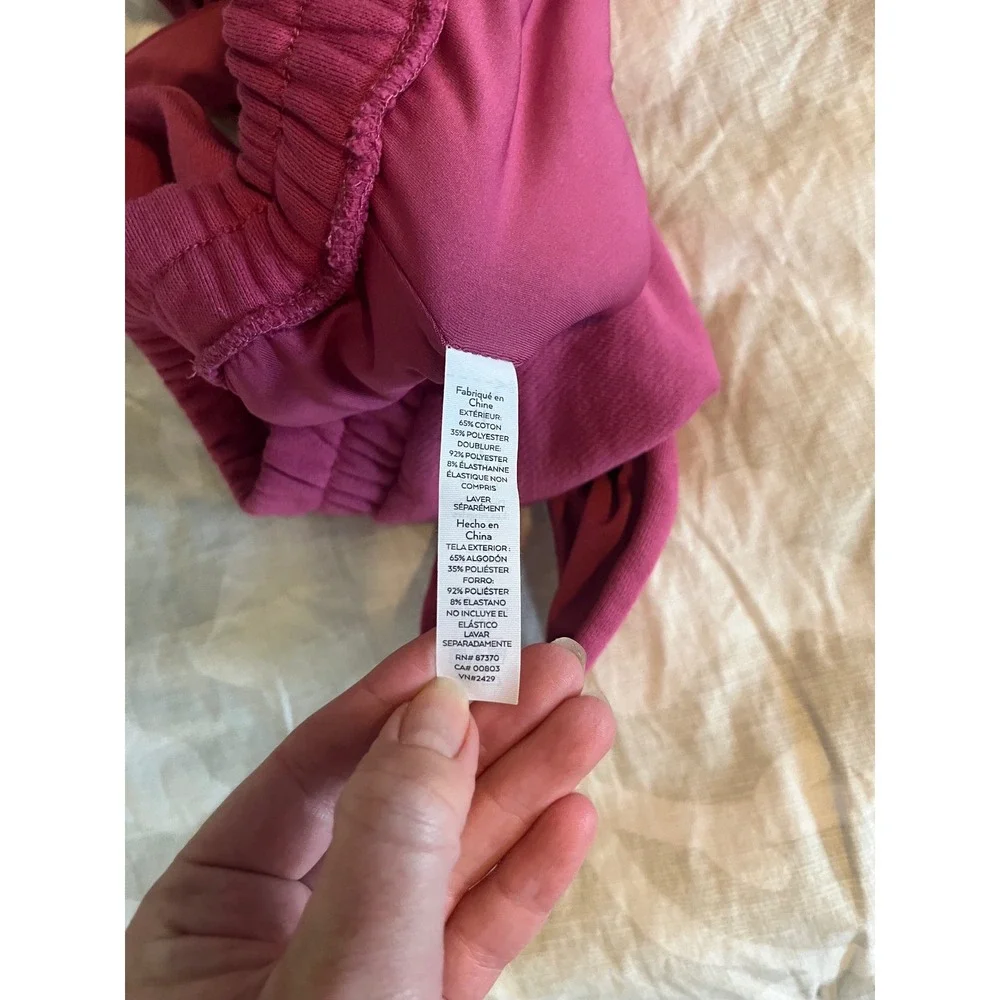 Alo Yoga Accolade Sweatshirt Bra Pink Racerback Sports Bra Large